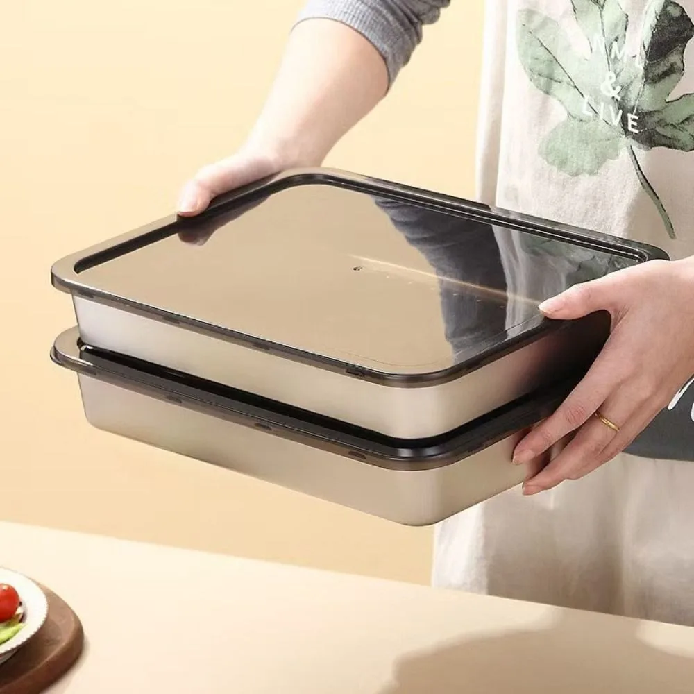 Stainless Steel Fresh-keeping Box Rectangular with Plastic Lid Dumplings Box Large Size Non-stick Bottom Prep Meal Tray Fruit
Stainless Steel Fresh-keeping Box Rectangular with Plastic Lid Dumplings Box Large Size Non-stick Bottom Prep Meal Tray Fruit