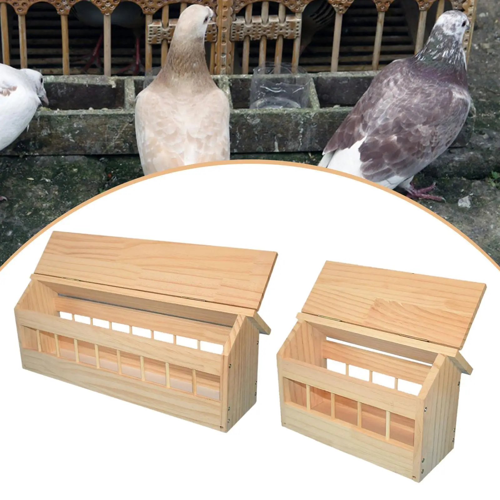 Bird Feeder Wood Pigeon Trough Feeding Bowl Chicken Feeder Food Dispenser Outdoor Poultry Cage Accessories for Birds
Bird Feeder Wood Pigeon Trough Feeding Bowl Chicken Feeder Food Dispenser Outdoor Poultry Cage Accessories for Birds