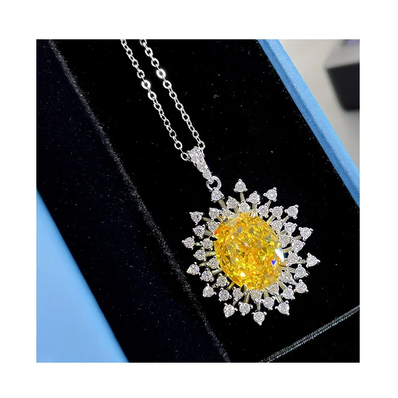 12*15mm Big Radiant Cut Oval Yellow High Carbon Diamond Pendant Necklace Luxury 925 Silver Jewelry Christmas Gift
12*15mm Big Radiant Cut Oval Yellow High Carbon Diamond Pendant Necklace Luxury 925 Silver Jewelry Christmas Gift