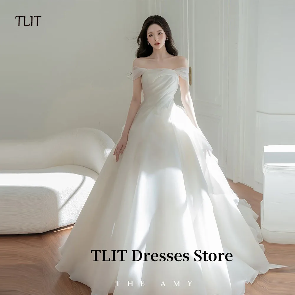 TLIT Elegant Silk Organza Wedding Dresses Off Shoulder Photo shoot Puff Sweep Train Long Bridal Gowns Corset Back Customized
TLIT Elegant Silk Organza Wedding Dresses Off Shoulder Photo shoot Puff Sweep Train Long Bridal Gowns Corset Back Customized