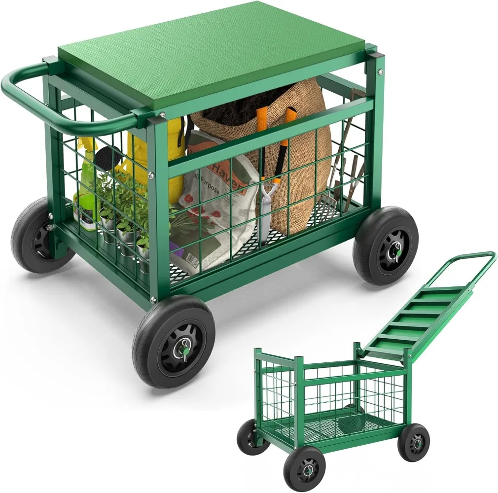Rolling Garden Work Seat with Wheels, Heavy Duty Gardenning Cart with Seat - Garden Rolling Cart Stools w/Wheels for Seniors
Rolling Garden Work Seat with Wheels, Heavy Duty Gardenning Cart with Seat - Garden Rolling Cart Stools w/Wheels for Seniors