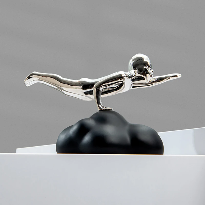 Modern Xiaofeiren Resin Electroplating Crafts Flying Man Figurine Home Accessories Model Room Desktop Art Decorations
Modern Xiaofeiren Resin Electroplating Crafts Flying Man Figurine Home Accessories Model Room Desktop Art Decorations
