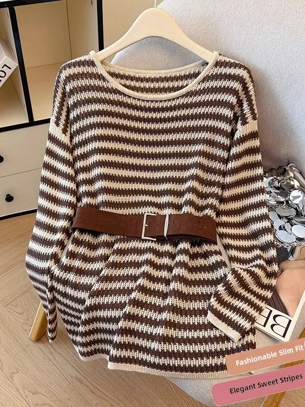 Women's Loose Knitted Hollow out irt Belted Slimming Sle Early Autumn Faion Top Striped Pattern Casual Loose Fit
Women's Loose Knitted Hollow out irt Belted Slimming Sle Early Autumn Faion Top Striped Pattern Casual Loose Fit