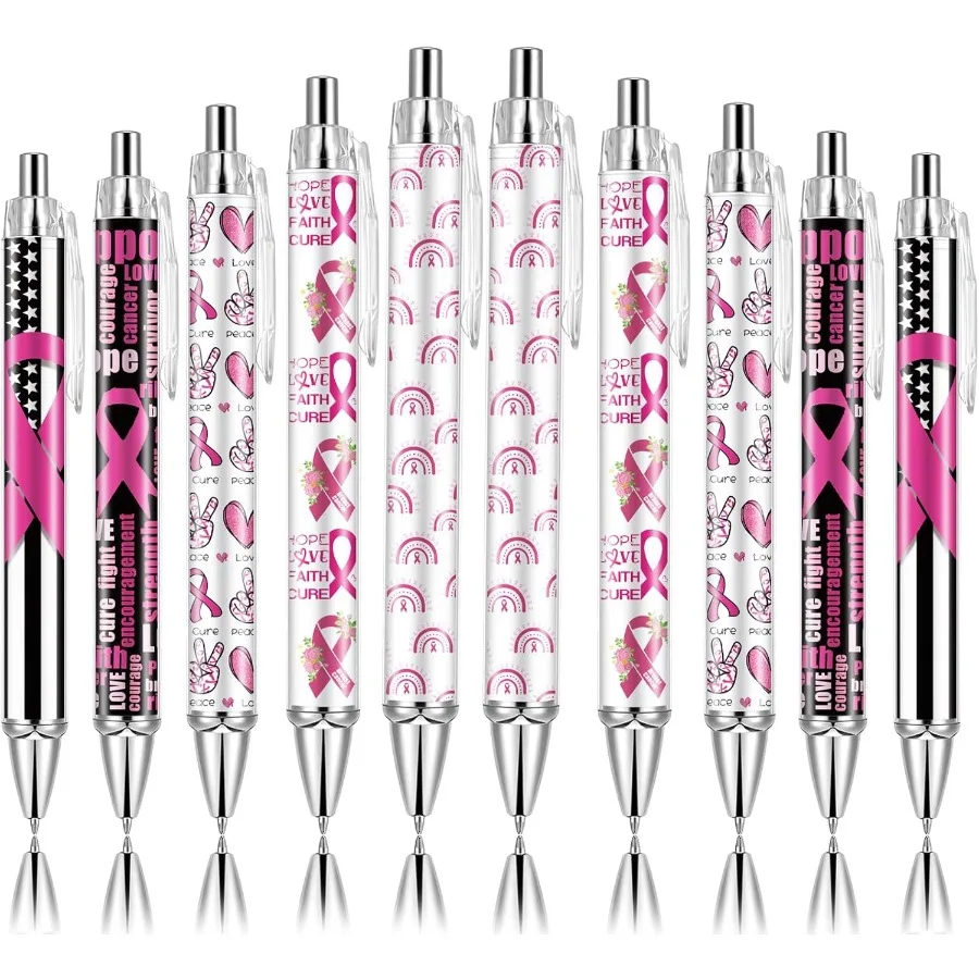 10 PCS Breast Cancer Awareness Ballpoint Pens Bulk Pink Ribbon Hope Faith Retractable Black Ink Pens Inspiring Messages Breast
10 PCS Breast Cancer Awareness Ballpoint Pens Bulk Pink Ribbon Hope Faith Retractable Black Ink Pens Inspiring Messages Breast