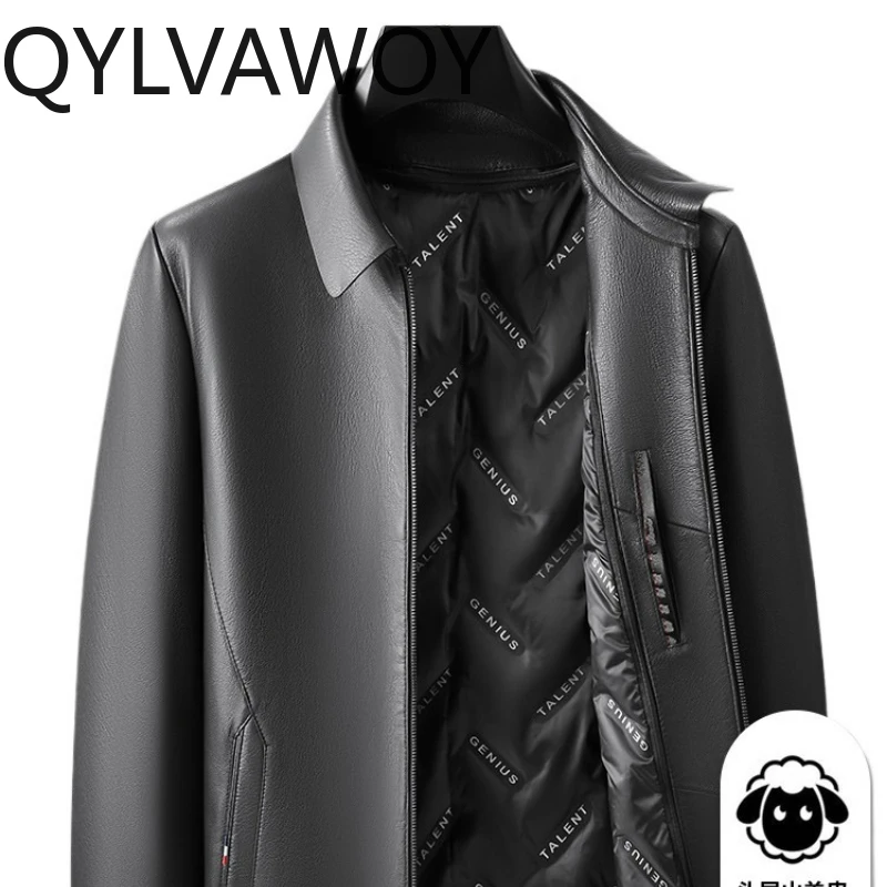 QYLVAWOY 2025 Winter Real Top-Grain Goat Leather Men's Leather Jacket Thickened Lapel Business Casual Outerwear LJ2641
QYLVAWOY 2025 Winter Real Top-Grain Goat Leather Men's Leather Jacket Thickened Lapel Business Casual Outerwear LJ2641