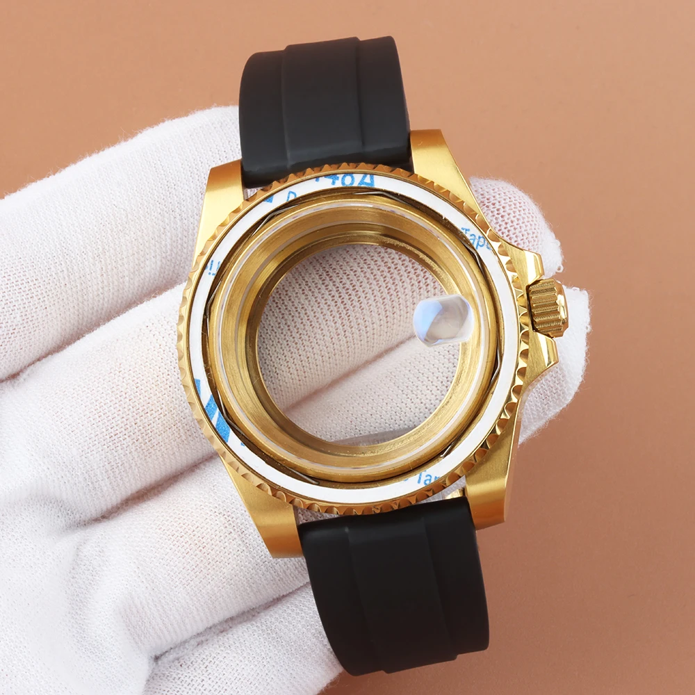 Gold PVD No Bezel Watch Case Men's Watch Accessories For NH35 NH36 Movement Stainless Steel Watch Case Waterproof Rubber Strap
Gold PVD No Bezel Watch Case Men's Watch Accessories For NH35 NH36 Movement Stainless Steel Watch Case Waterproof Rubber Strap