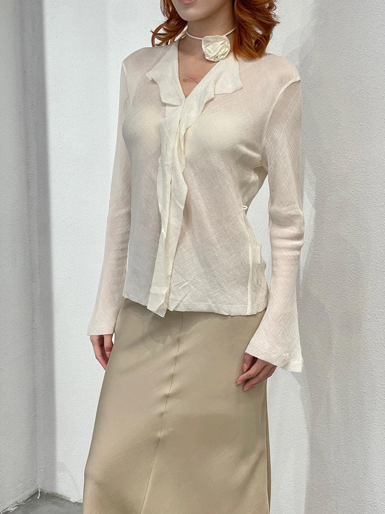Rose Tie Women's Tops Temperament Elegant Casual V-Neck Long Sleeve Blouse 2025 Summer New
Rose Tie Women's Tops Temperament Elegant Casual V-Neck Long Sleeve Blouse 2025 Summer New
