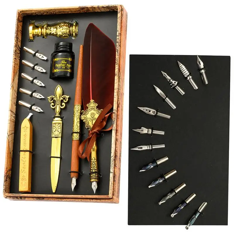 Feather Calligraphy Pen Ink Set Vintage Calligraphy Feather Pen For Writing Feather Pen Ink Set Includes Feather Dip Pen Ink
Feather Calligraphy Pen Ink Set Vintage Calligraphy Feather Pen For Writing Feather Pen Ink Set Includes Feather Dip Pen Ink
