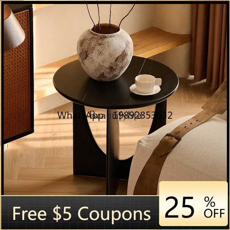 FF -Nordic imported oak coffee table black and brown log designer side table round corner table
FF -Nordic imported oak coffee table black and brown log designer side table round corner table