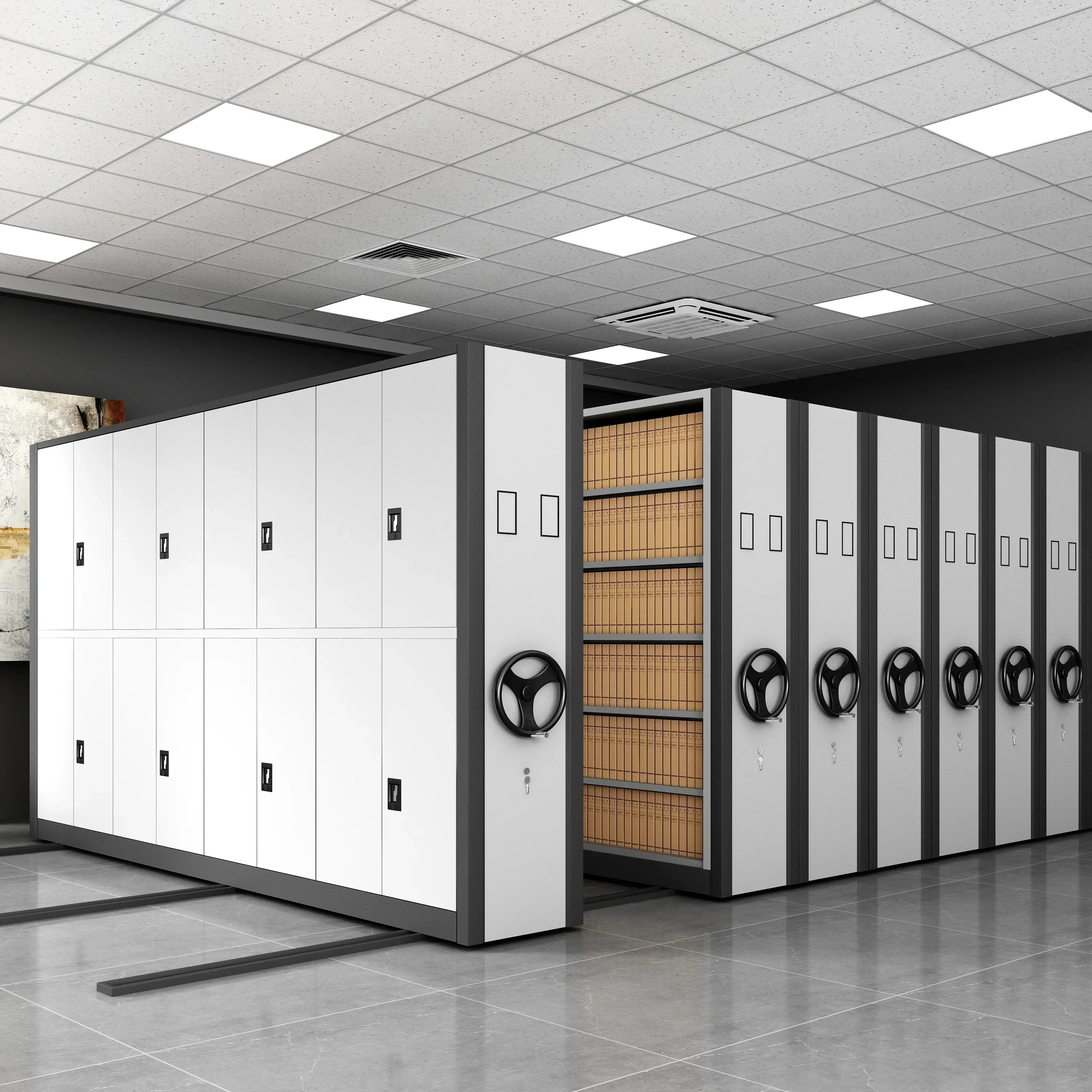 Hot sales Dense Cabinet Archive Room Electric Intelligent Dense Rack Hand-cranked Mobile Archive Cabinet Data Rack Certificate
Hot sales Dense Cabinet Archive Room Electric Intelligent Dense Rack Hand-cranked Mobile Archive Cabinet Data Rack Certificate