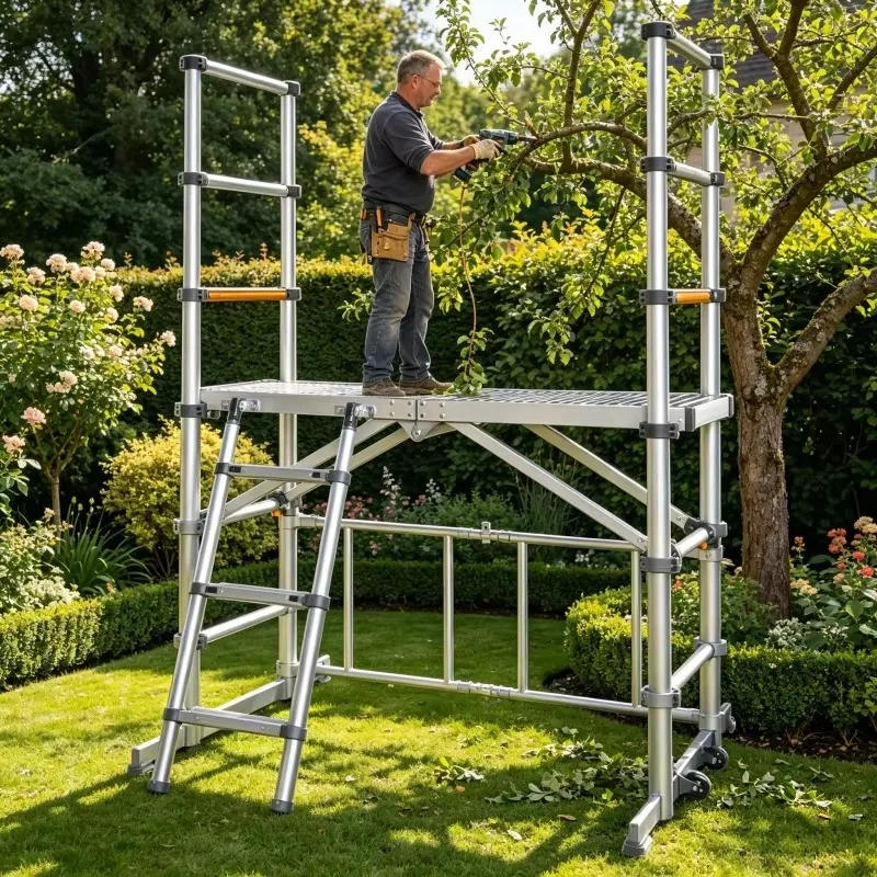 Deliladder Industrial Aluminium Telescopic Scaffold Stable Work Platform 300Lbs Load Capacity
Deliladder Industrial Aluminium Telescopic Scaffold Stable Work Platform 300Lbs Load Capacity