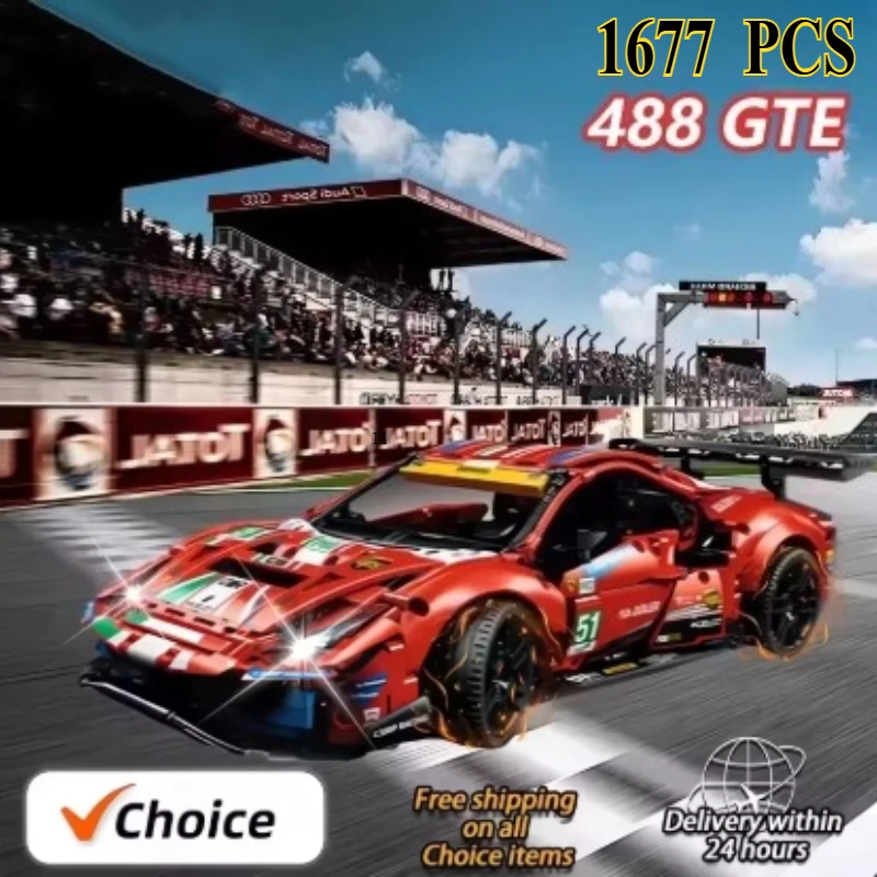Technical 488 GTE 42125 1677PCS Building Blocks MOC Classic Sport Race Car DIY Vehicle Bricks Model Kid Adult Assembly Toy Gifts
Technical 488 GTE 42125 1677PCS Building Blocks MOC Classic Sport Race Car DIY Vehicle Bricks Model Kid Adult Assembly Toy Gifts