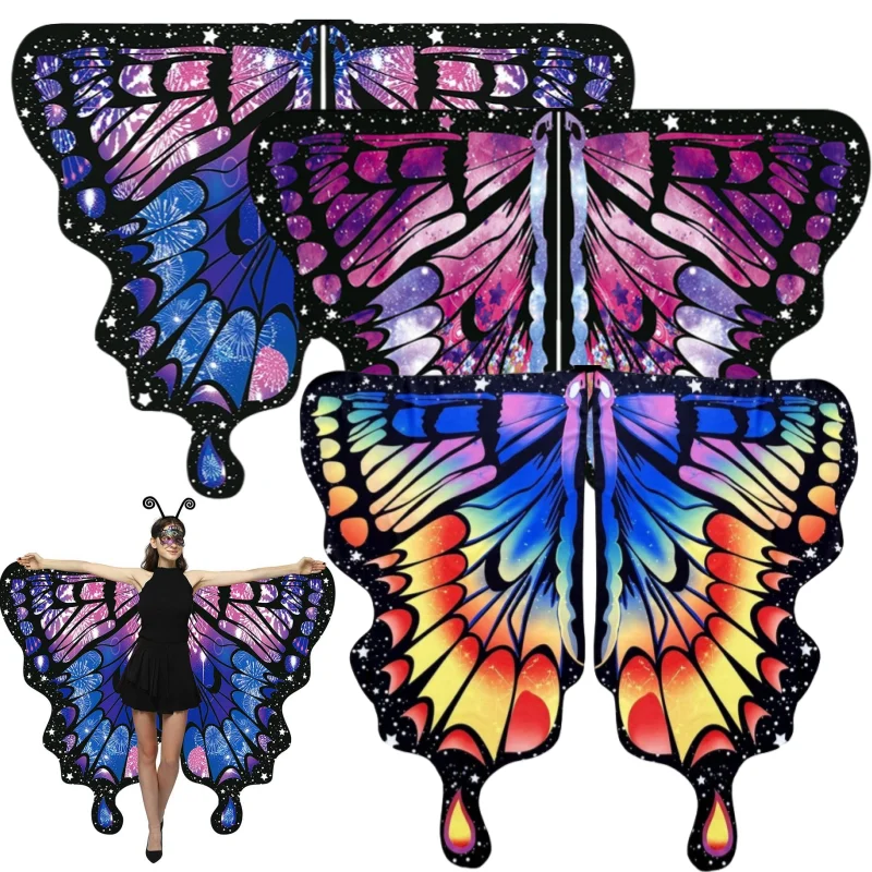 Colorful Butterfly Wings for Women Halloween Party Costume Adult Cosplay Butterfly Cloak,Lace Eyes Mask,Tentacle Headband
Colorful Butterfly Wings for Women Halloween Party Costume Adult Cosplay Butterfly Cloak,Lace Eyes Mask,Tentacle Headband