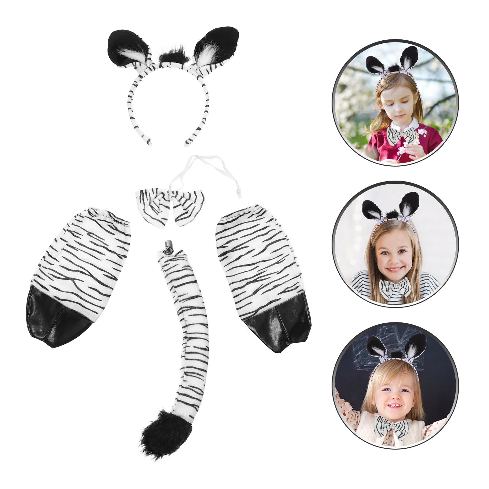 Zebra Headband Costume Kit Bowtie Tail Gloves Animal Fancy Dress Party Decoration Zebra Element Headpiece Cosplay Supplies
Zebra Headband Costume Kit Bowtie Tail Gloves Animal Fancy Dress Party Decoration Zebra Element Headpiece Cosplay Supplies
