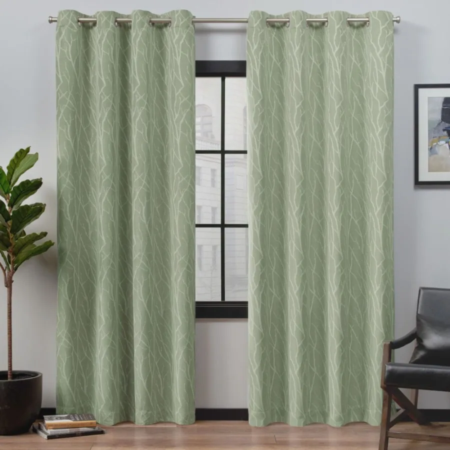 Forest Hill Woven Room Darkening Blackout Grommet Top Curtain Panel Pair 52"x84" Sage
Forest Hill Woven Room Darkening Blackout Grommet Top Curtain Panel Pair 52"x84" Sage
