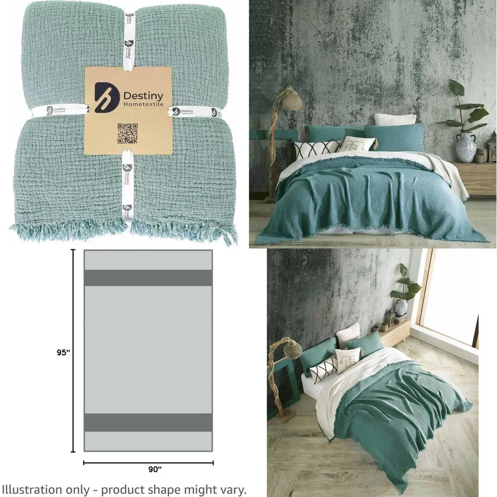 100% Organic Cotton Dual-Colored 4-Layer Muslin Throws and Pillowcases - Ultra Soft, Breathable, Lightweight Pre-Washed for Comf
100% Organic Cotton Dual-Colored 4-Layer Muslin Throws and Pillowcases - Ultra Soft, Breathable, Lightweight Pre-Washed for Comf