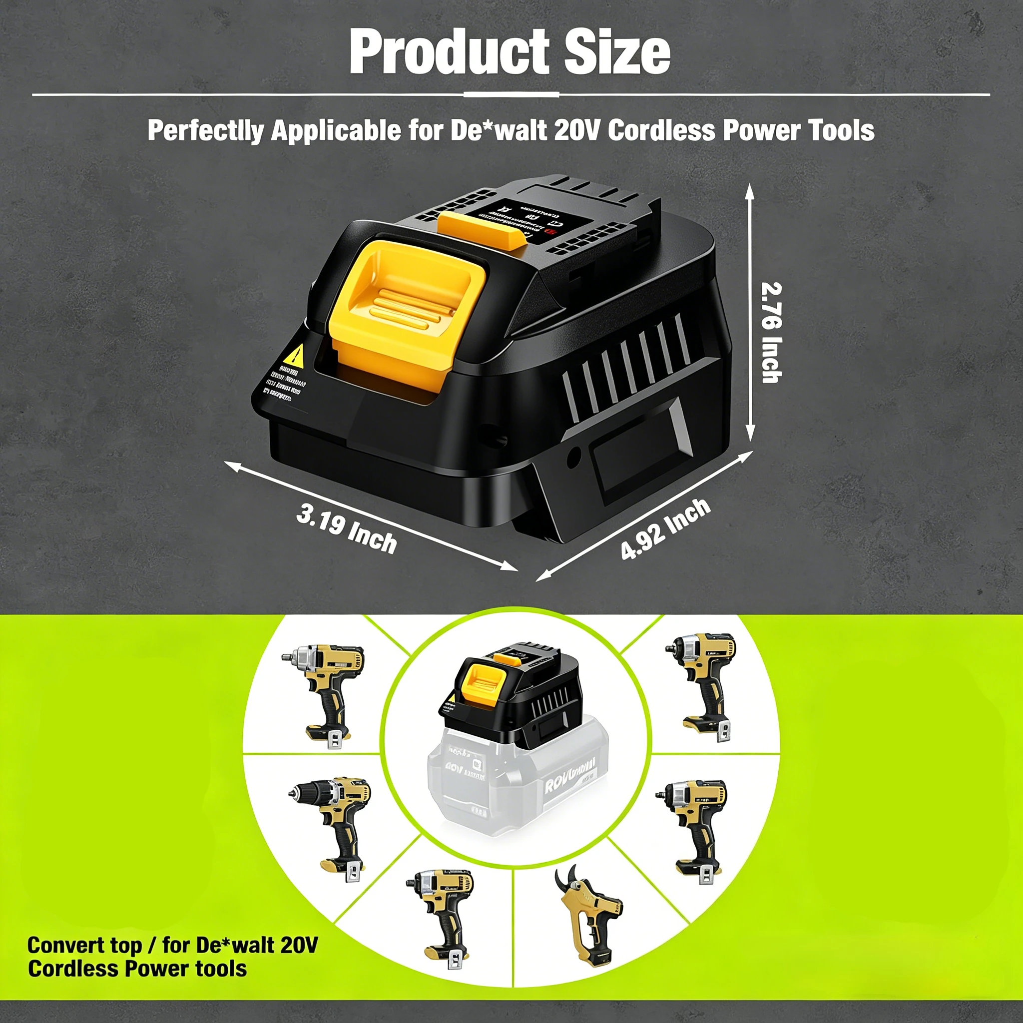 RYB40DW20 for Ryobi 40V to for Dewalt tool Adapter for Ryobi 40V Battery Convert to for Dewalt 20V Cordless Power Tool
RYB40DW20 for Ryobi 40V to for Dewalt tool Adapter for Ryobi 40V Battery Convert to for Dewalt 20V Cordless Power Tool
