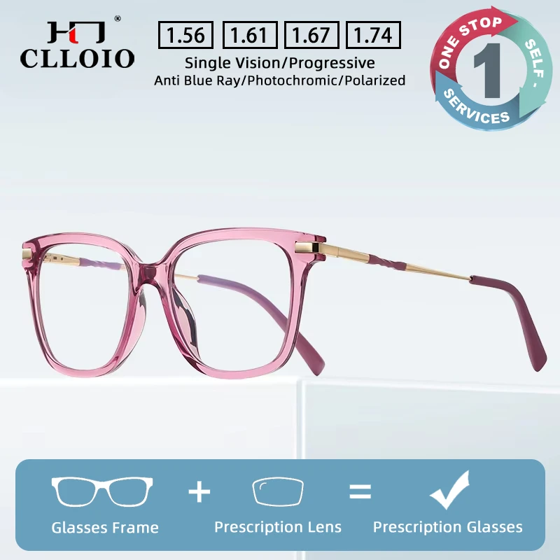 CLLOIO New Fashion TR90 Women Prescription Glasses Photochromic Anti Blue Light Reading Glasses Anti-reflection Myopia Eyewear
CLLOIO New Fashion TR90 Women Prescription Glasses Photochromic Anti Blue Light Reading Glasses Anti-reflection Myopia Eyewear