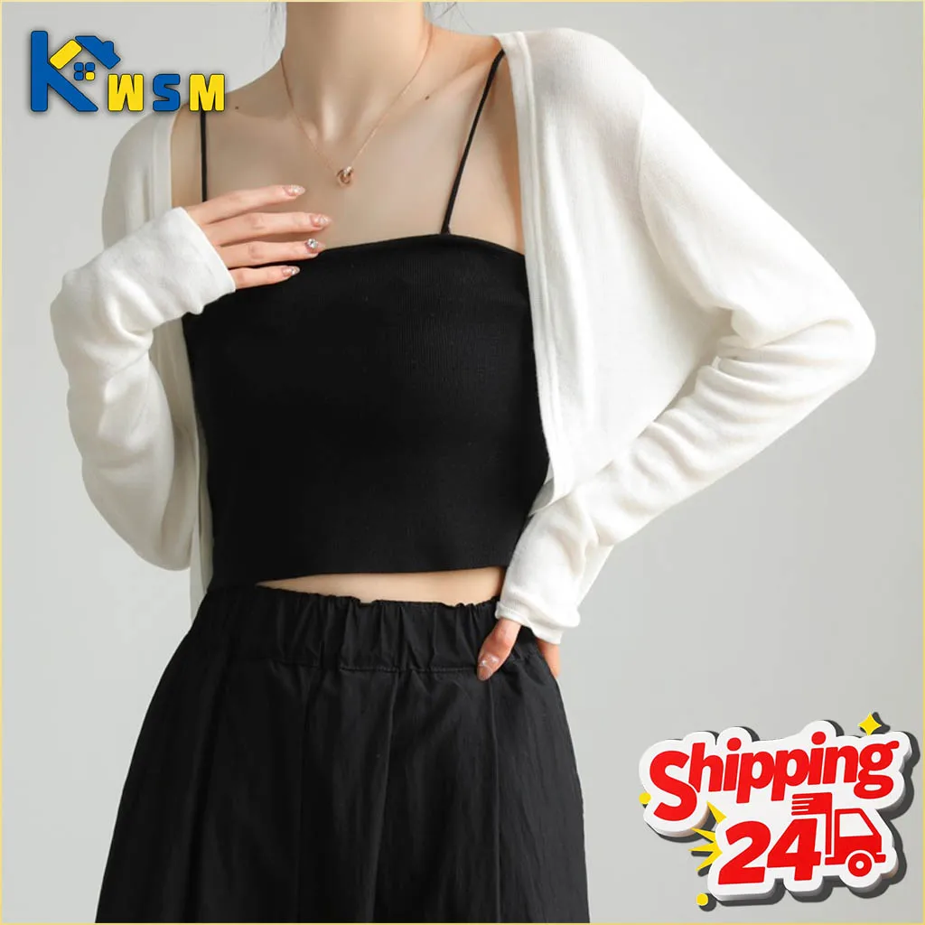 Ice Silk Knit Cardigan for Women Summer Thin Open Front Shrug Sun Protection Cover Up Short Crop Top Casual
Ice Silk Knit Cardigan for Women Summer Thin Open Front Shrug Sun Protection Cover Up Short Crop Top Casual 