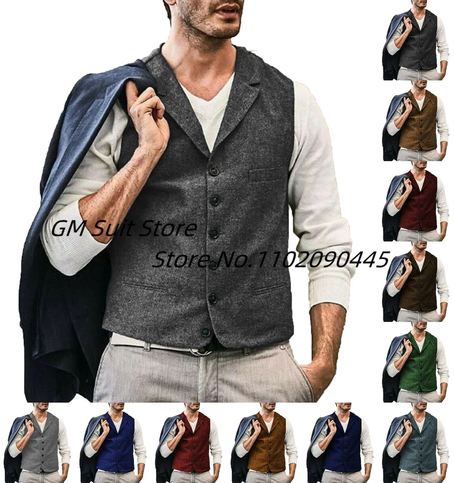 Men's Suit Vest Lapel Sleeveless Formal Solid Color Business Simple Workwear Single-breasted Slim Vest Groom Wedding V-Neck Coat
Men's Suit Vest Lapel Sleeveless Formal Solid Color Business Simple Workwear Single-breasted Slim Vest Groom Wedding V-Neck Coat
