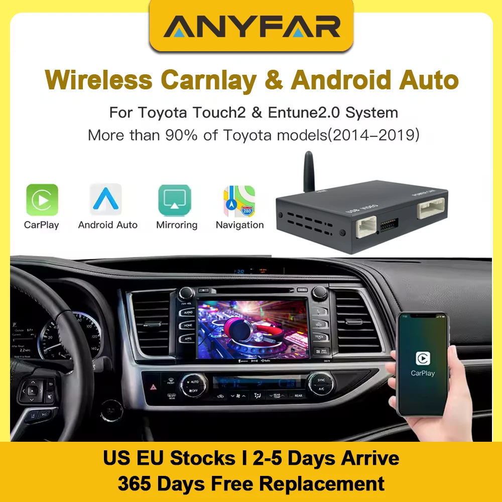 Wireless Carplay Android Auto For Toyota Yaris RAV4 Corolla Aygo Tacoma Camry C-HR Tundra Highlander 4Runner multimedi
Wireless Carplay Android Auto For Toyota Yaris RAV4 Corolla Aygo Tacoma Camry C-HR Tundra Highlander 4Runner multimedi