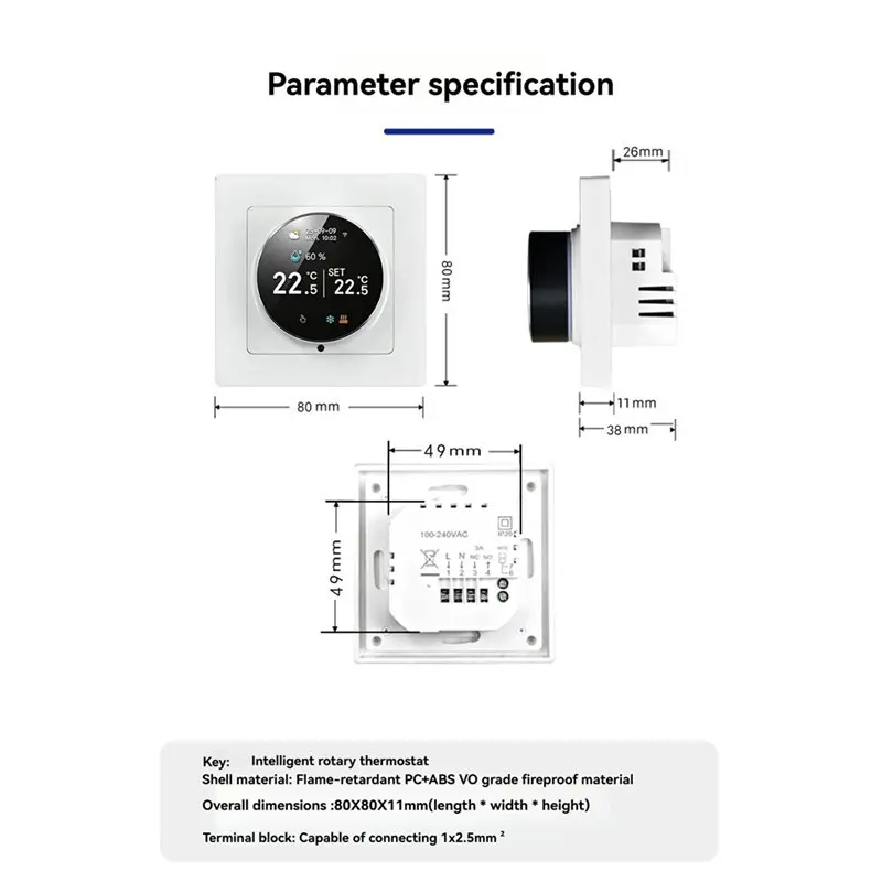 B08B-Smart Tuya Knob Wifi Thermostat Temperature Controller With App And Voice Control For Smart Home Systems
B08B-Smart Tuya Knob Wifi Thermostat Temperature Controller With App And Voice Control For Smart Home Systems