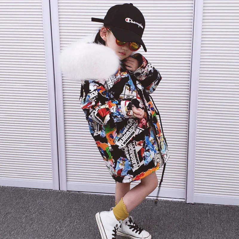 Fur Graffiti Winter Children's Real Coat Girl Boy Long Parkas Detachable Rex Rabbit Liner Denim Loose Hooded Warm Thick Jacket
Fur Graffiti Winter Children's Real Coat Girl Boy Long Parkas Detachable Rex Rabbit Liner Denim Loose Hooded Warm Thick Jacket