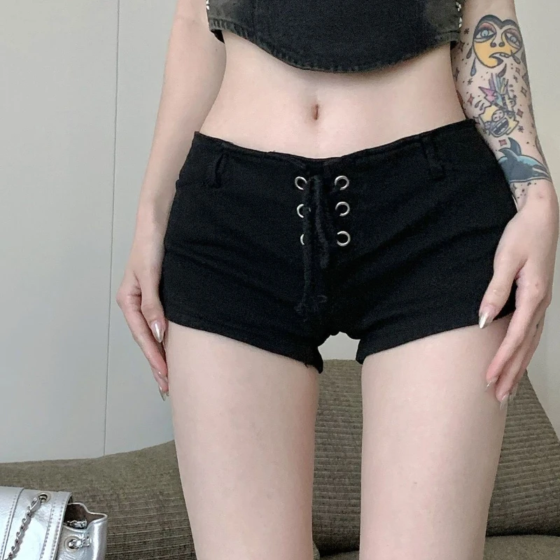 Hot Girls' Hottest Ultra-low Waist Denim Shorts for Women with Tight Slim and Elastic Straps
Hot Girls' Hottest Ultra-low Waist Denim Shorts for Women with Tight Slim and Elastic Straps