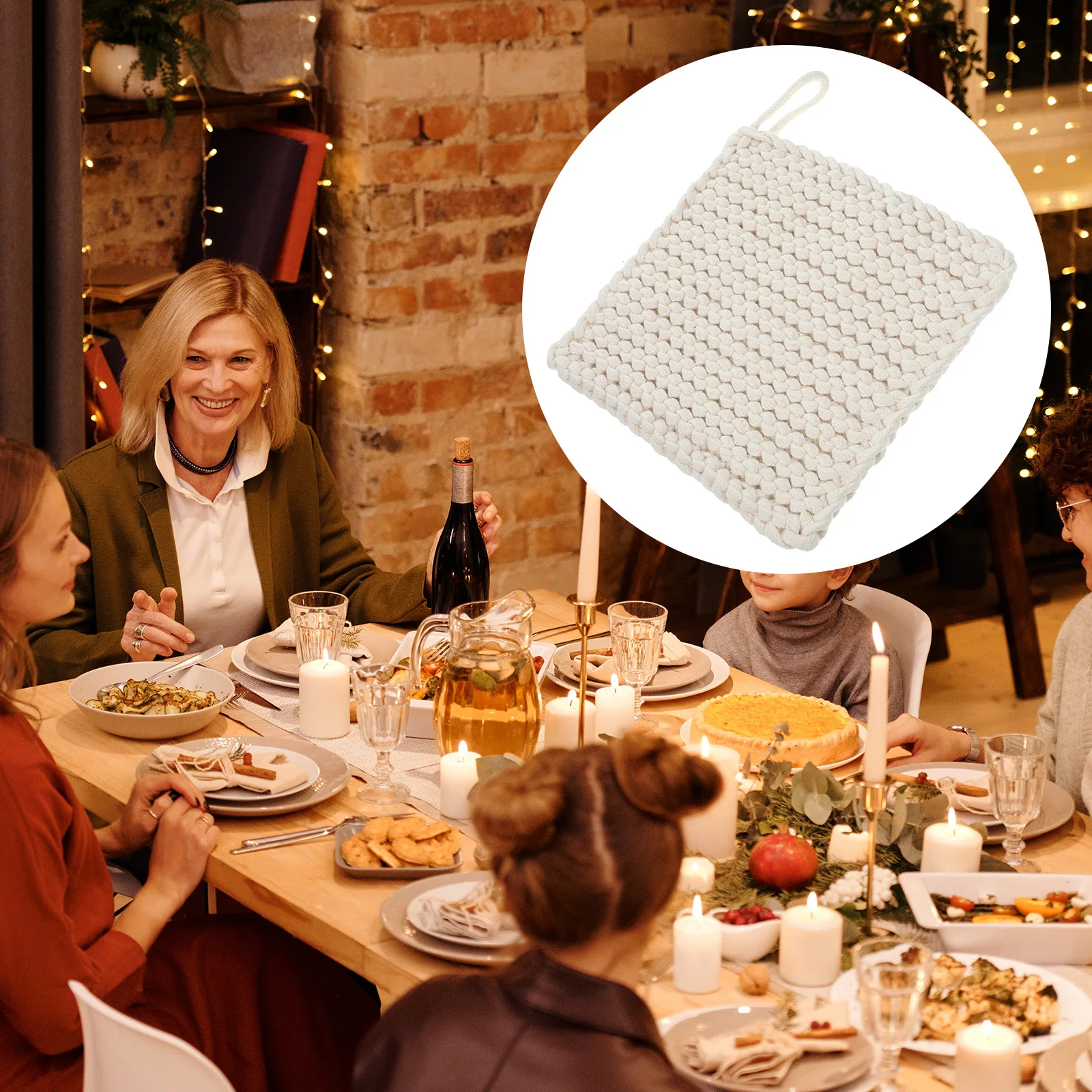 Woven Cotton Coaster Set Heat Proof Mat Square Cup Pad Thick Pot Holder White Color Kitchen Dining Table Top Protector 
Woven Cotton Coaster Set Heat Proof Mat Square Cup Pad Thick Pot Holder White Color Kitchen Dining Table Top Protector