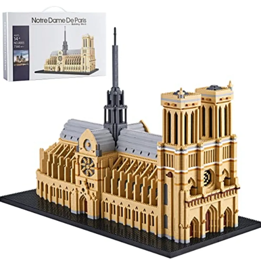 Architecture model set for adults and kids: Notre Dame de Paris micro building blocks, 7380 pcs, gray stone-colored ABS plastic
Architecture model set for adults and kids: Notre Dame de Paris micro building blocks, 7380 pcs, gray stone-colored ABS plastic