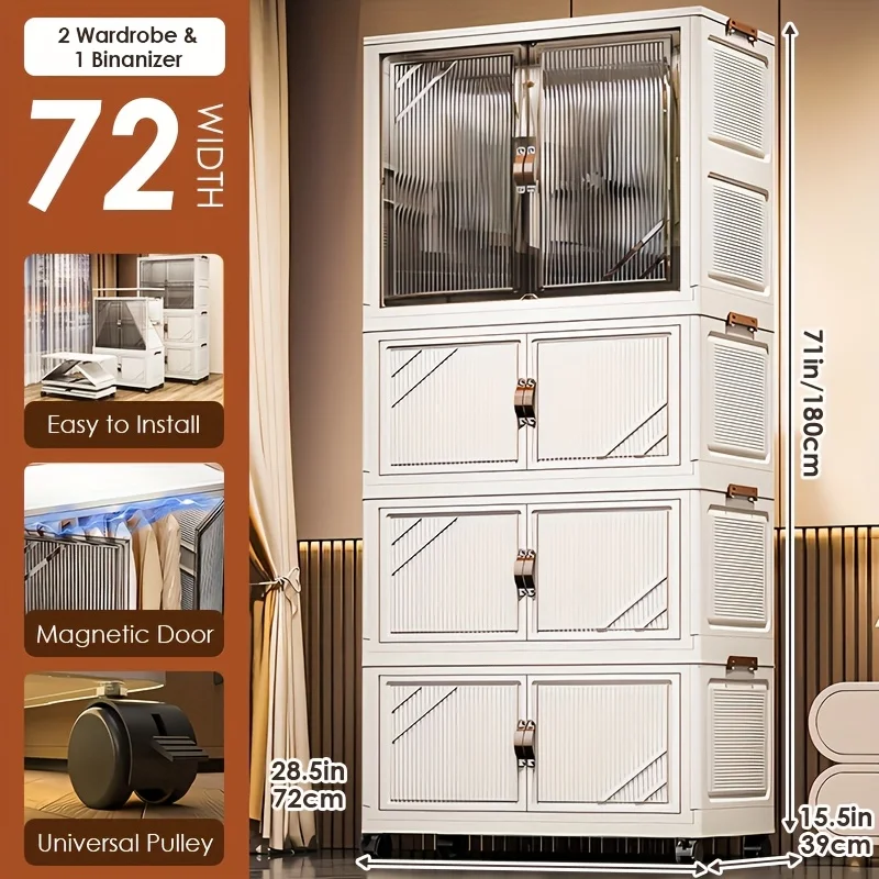 Multi Layer Storage Cabinets with Wheels And Magnetic Doors - Waterproof And Foldable Storage Boxes with Exquisite Appearance
Multi Layer Storage Cabinets with Wheels And Magnetic Doors - Waterproof And Foldable Storage Boxes with Exquisite Appearance