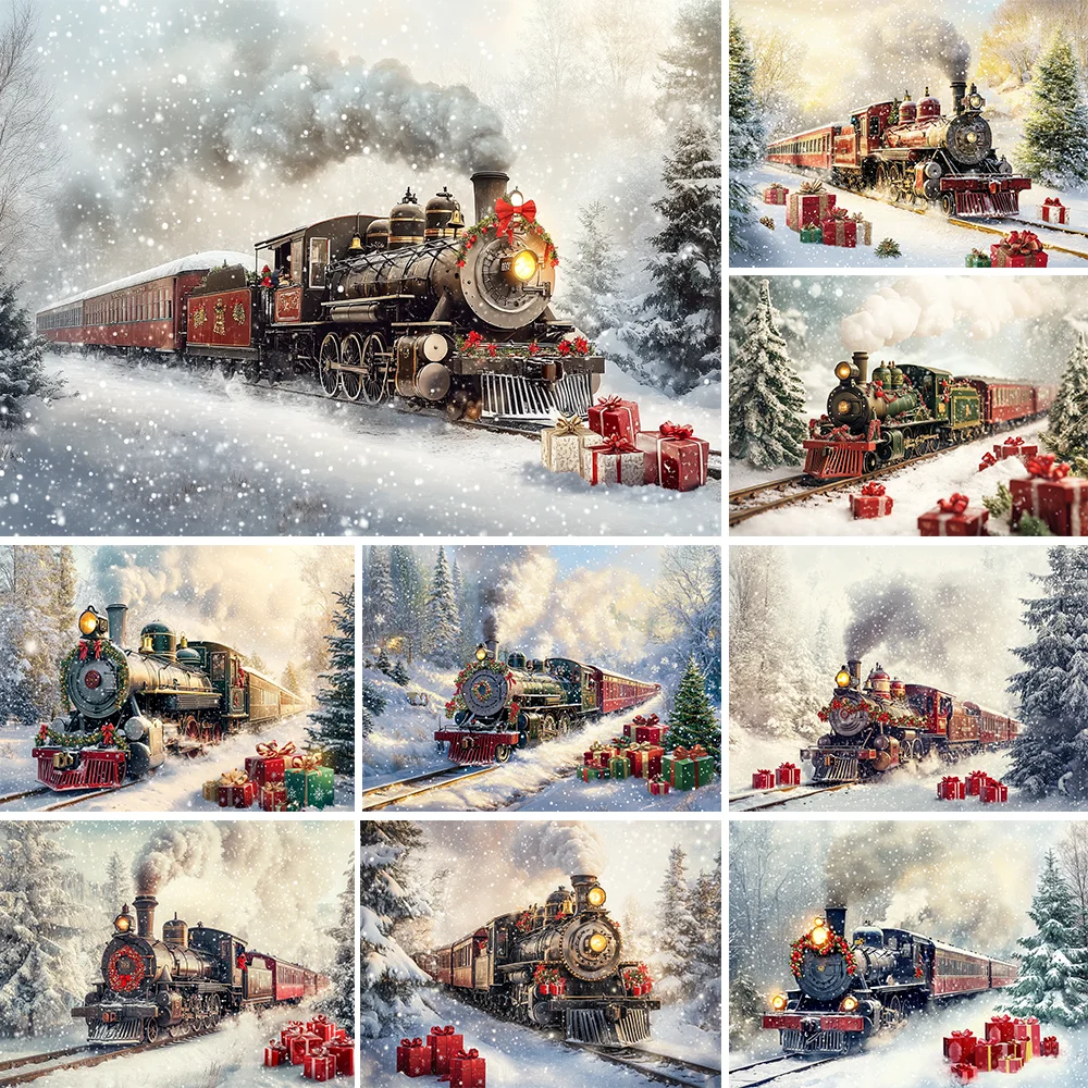 Christmas Train Station Photography Backdrop New Year's Eve Snowy Xmas Tree Moon Background Winter Kids Photo Studio
Christmas Train Station Photography Backdrop New Year's Eve Snowy Xmas Tree Moon Background Winter Kids Photo Studio