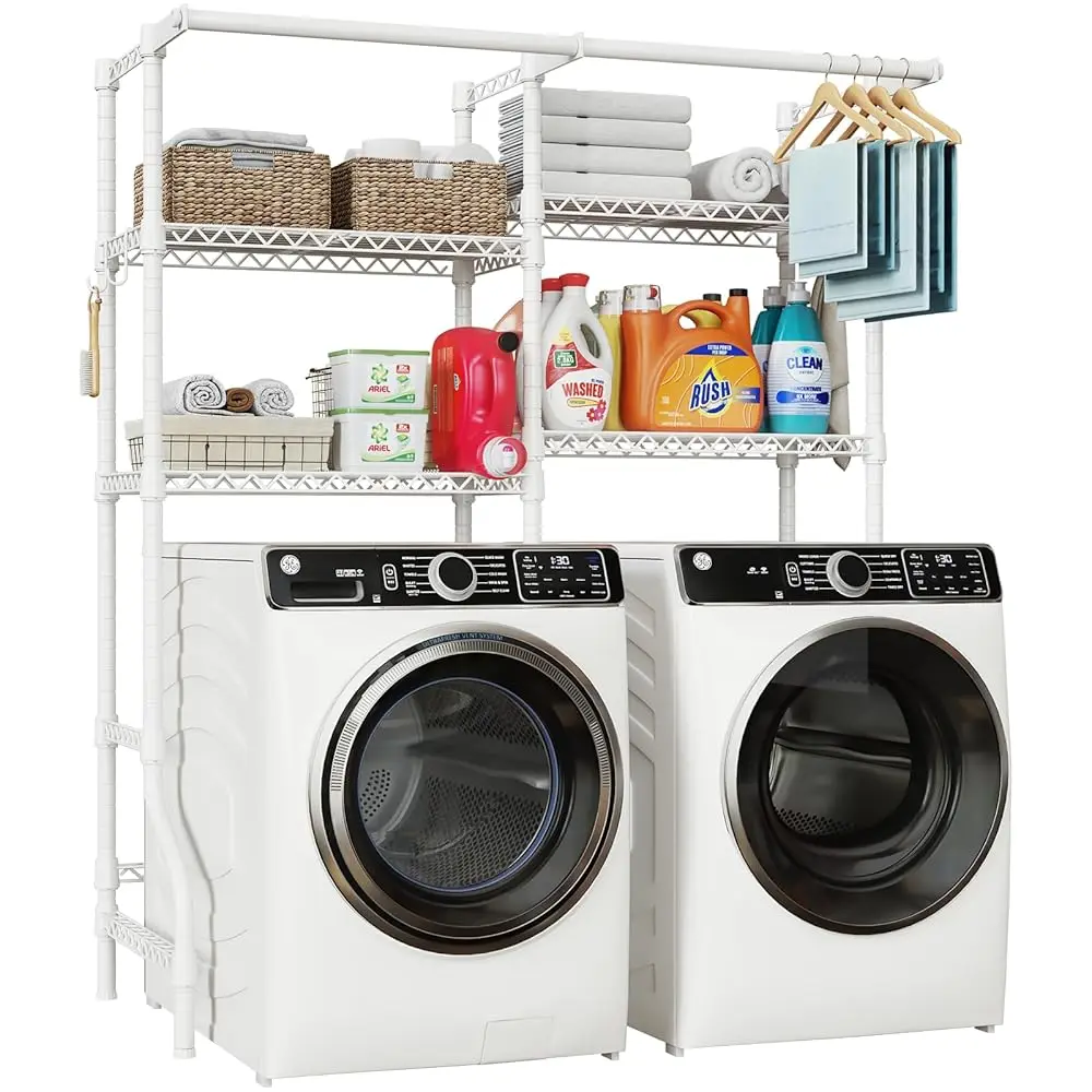 U14 Over Washer And Dryer Storage Shelves, 4 Tiers Laundry Room Storage And Organizer System, Space Saving Clothes Drying Ra
U14 Over Washer And Dryer Storage Shelves, 4 Tiers Laundry Room Storage And Organizer System, Space Saving Clothes Drying Ra