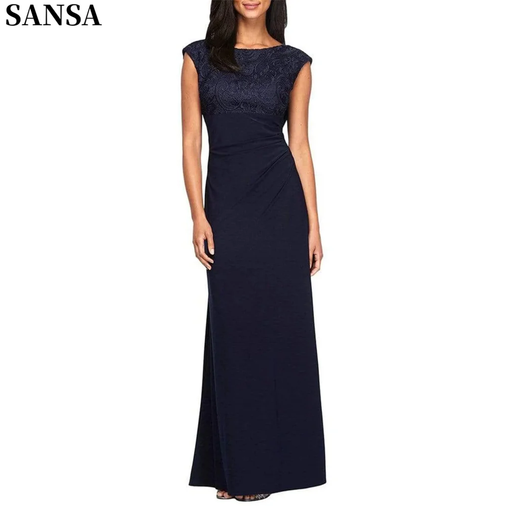 Sansa Dark Blue Chiffon Mother of Bridal Mermaid Sleeveless Party Dresses Elegant Floor-Length O-neck Evening Dresses 2024
Sansa Dark Blue Chiffon Mother of Bridal Mermaid Sleeveless Party Dresses Elegant Floor-Length O-neck Evening Dresses 2024