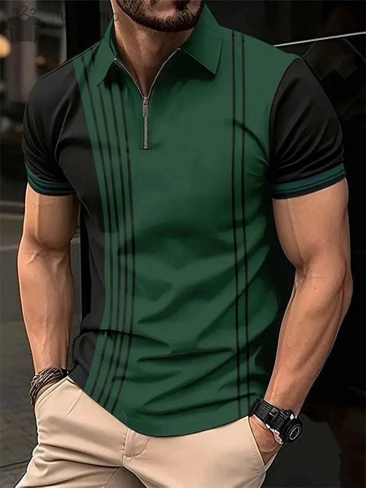 New Summer Men Short Sleeved Polo Shirt Fashion Splice Stripe Printing T-Shirt Men's Breathable Shirt Men Clothing Oversized Top
New Summer Men Short Sleeved Polo Shirt Fashion Splice Stripe Printing T-Shirt Men's Breathable Shirt Men Clothing Oversized Top