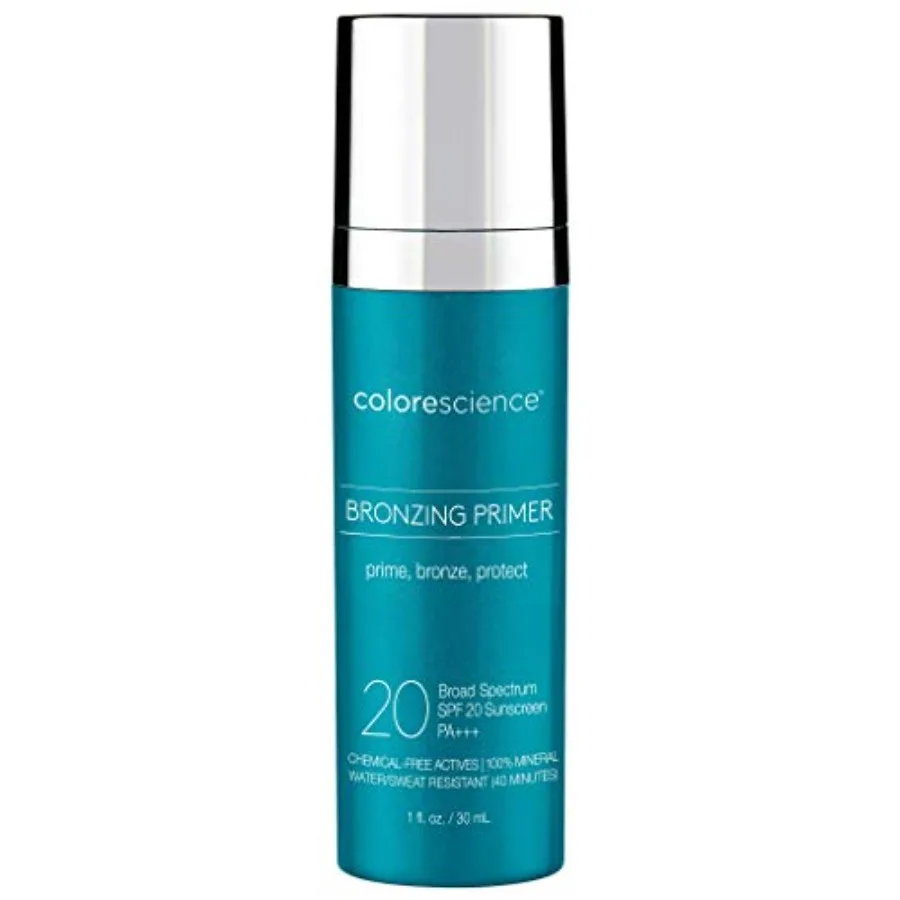 Bronzing Primer for face application, mineral-based, bronze tone, SPF 20 broad-spectrum UVA/UVB water-resistant sun protection,
Bronzing Primer for face application, mineral-based, bronze tone, SPF 20 broad-spectrum UVA/UVB water-resistant sun protection,