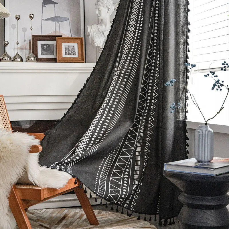 Cotton Linen American Geometric Blackout Window Curtains with Tassel for Bedroom Kitchen Curtains Country Living Room Curtain
Cotton Linen American Geometric Blackout Window Curtains with Tassel for Bedroom Kitchen Curtains Country Living Room Curtain