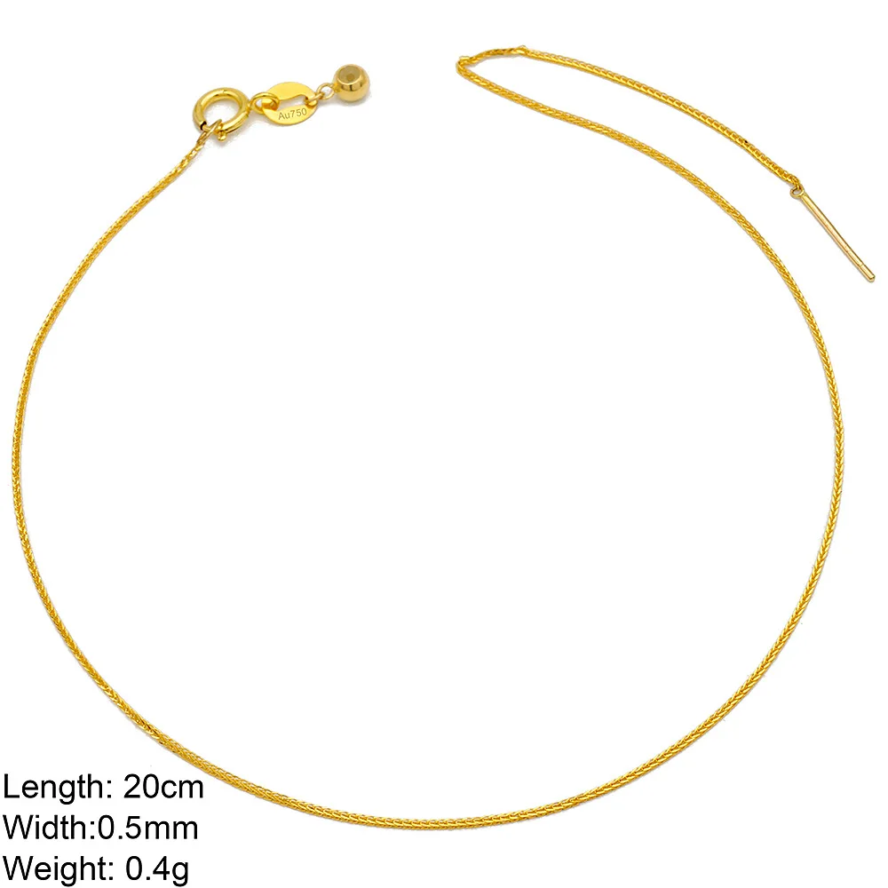 Real 18k Gold Au750 Needle Style Chopin Chain Color Gold High End Jewelry for Woman Banquets Wedding Exquisite Jewelry Gifts
Real 18k Gold Au750 Needle Style Chopin Chain Color Gold High End Jewelry for Woman Banquets Wedding Exquisite Jewelry Gifts