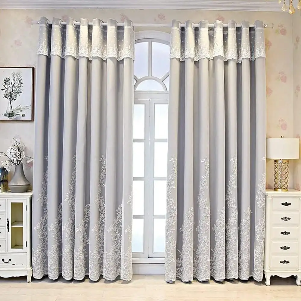 Роскошные европейские шторы с двойной вышивкой для гостиной и спальни, серые, 51x90 дюймов
Роскошные европейские шторы с двойной вышивкой для гостиной и спальни, серые, 51x90 дюймов