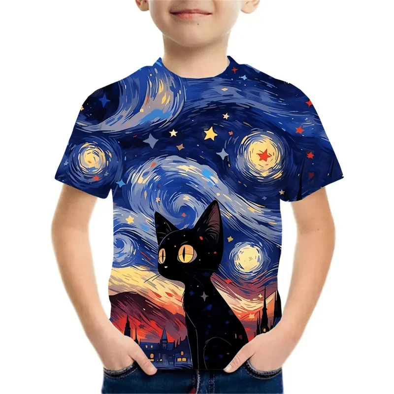 3D Baby Girl Boy Starry Sky Cat T-shirt Toddler Child Pullover Short Sleeve Quick Dry Breathable Sweatshirt Baby Clothes 3-13Y
3D Baby Girl Boy Starry Sky Cat T-shirt Toddler Child Pullover Short Sleeve Quick Dry Breathable Sweatshirt Baby Clothes 3-13Y