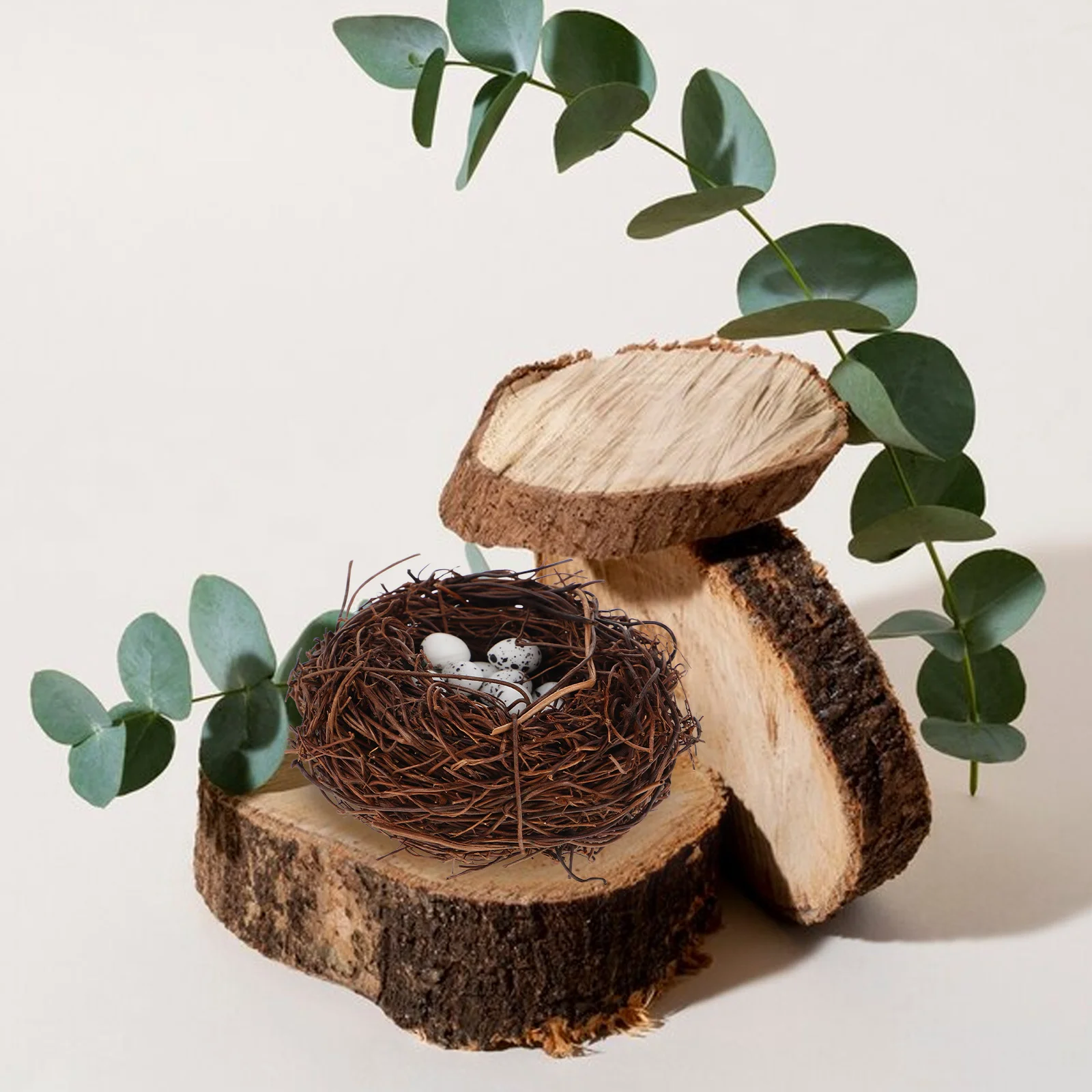 Miniature Bird Nest Decoration with Faux Eggs for Garden Home Party and Christmas Tree Decor
Miniature Bird Nest Decoration with Faux Eggs for Garden Home Party and Christmas Tree Decor