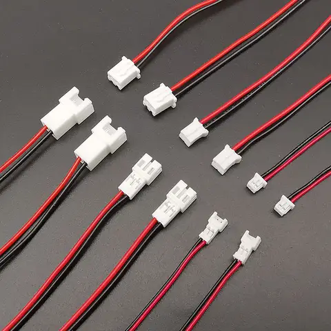 5/10Pairs Mini Micro JST 1.25mm / PH 2.0mm / XH 2.54mm Pitch 2 Pin Male Female Plug Connector With Wire Cables