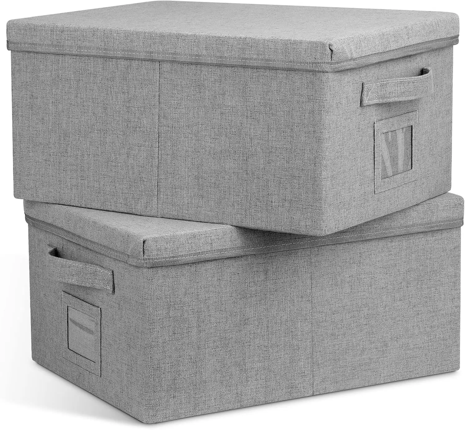 22.8qt Closet Storage Boxes with Lids Gray Folding Keepsake Storage Bins Stackable Flat Lidded
22.8qt Closet Storage Boxes with Lids Gray Folding Keepsake Storage Bins Stackable Flat Lidded