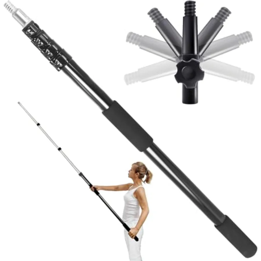 28Feet Reach Telescopic Extension Pole, Multi-Purpose Extendable Pole with Universal Twist-on Metal Tip, Lightweight Sturdy Alu
28Feet Reach Telescopic Extension Pole, Multi-Purpose Extendable Pole with Universal Twist-on Metal Tip, Lightweight Sturdy Alu