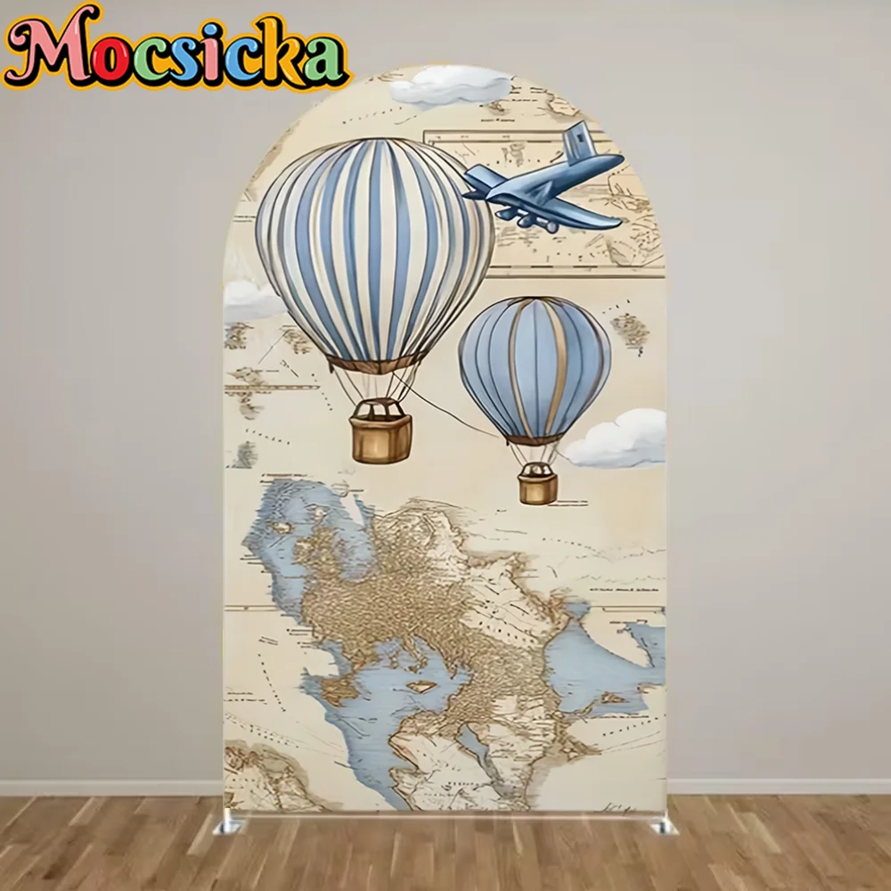 Adventure Arch Backdrop Cover Hot Air Balloon Airplane Baby Shower Birthday Party Custom Chiara Wall Panels Travel Map Elastic
Adventure Arch Backdrop Cover Hot Air Balloon Airplane Baby Shower Birthday Party Custom Chiara Wall Panels Travel Map Elastic
