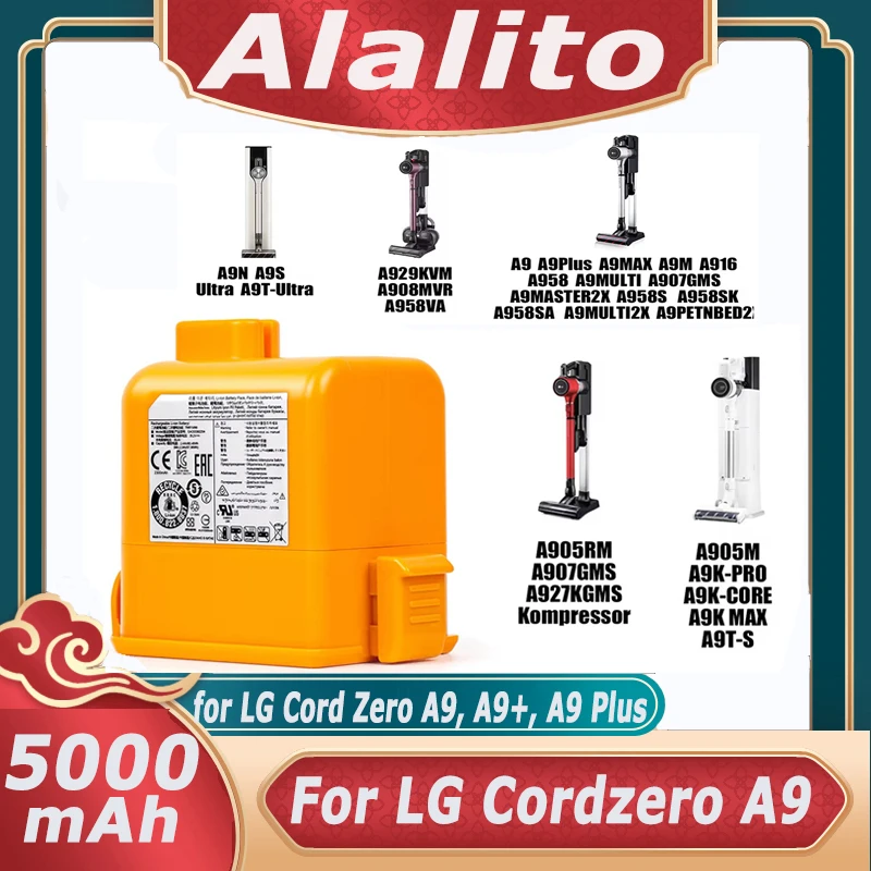 4000mAh 5000mAh Battery For LG Cord Zero A9/A9+/PLUS A905M A907GMS A9 MAX A9MASTER2X A958/SK/SA Series EAC63758601 EAC63382208
4000mAh 5000mAh Battery For LG Cord Zero A9/A9+/PLUS A905M A907GMS A9 MAX A9MASTER2X A958/SK/SA Series EAC63758601 EAC63382208