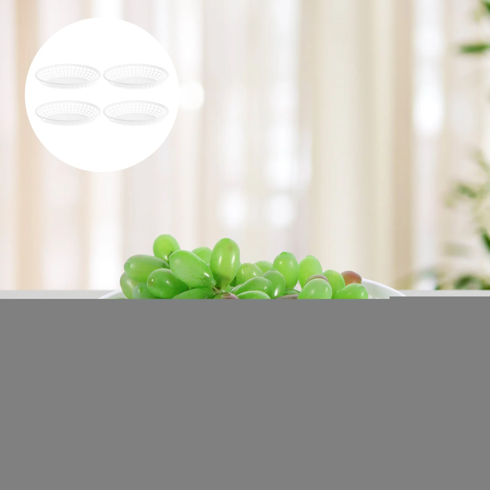 4 Pcs White Storage Baskets Snack Trays Fruit Dishes Round Dessert Plates Plastic Trays PP Material Easy Clean Durability
4 Pcs White Storage Baskets Snack Trays Fruit Dishes Round Dessert Plates Plastic Trays PP Material Easy Clean Durability