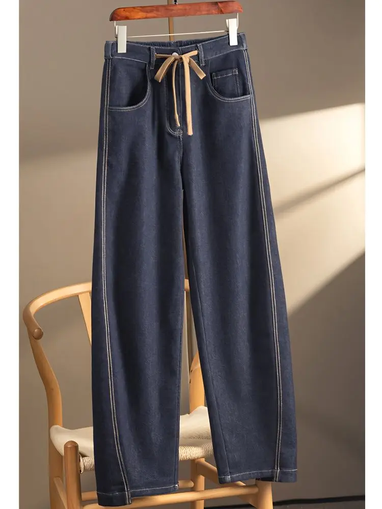 Fashion Baggy Ankle-length Drawstring Straight Jeans Summer Wide Leg Denim Pant Women High Waist Pantaloons Spring Vaqueros U377
Fashion Baggy Ankle-length Drawstring Straight Jeans Summer Wide Leg Denim Pant Women High Waist Pantaloons Spring Vaqueros U377