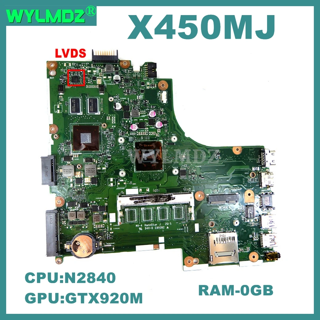 X450MJ Notebook Mainboard For Asus X450MJ X450M X452M X450MD R412MD Laptop Motherboard N2840 CPU GTX920M GPU LVDS/EDP Test OK
X450MJ Notebook Mainboard For Asus X450MJ X450M X452M X450MD R412MD Laptop Motherboard N2840 CPU GTX920M GPU LVDS/EDP Test OK