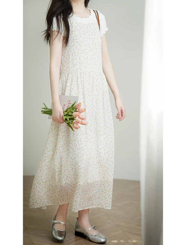 Summer Floral Print Loose Sundr T-irt Silk Sun Protection Two-Piece Set Long Dr Sweet Sle Japanese Feel Loose Waist
Summer Floral Print Loose Sundr T-irt Silk Sun Protection Two-Piece Set Long Dr Sweet Sle Japanese Feel Loose Waist